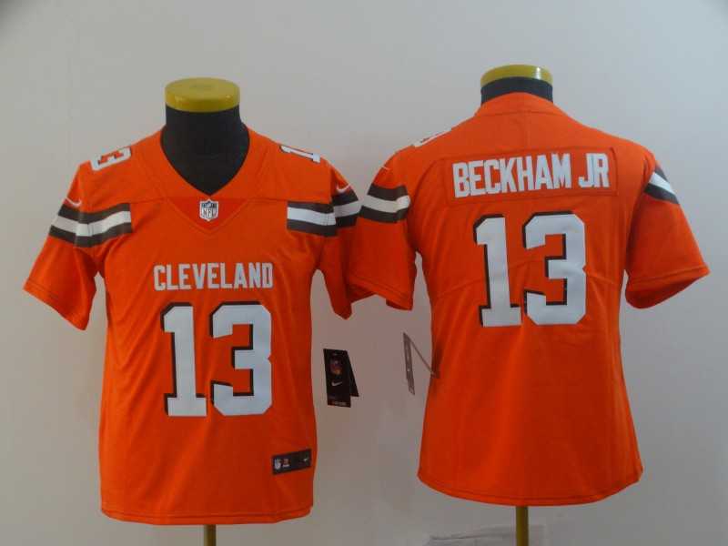 Youth Nike Browns 13 Odell Beckham Jr Orange Vapor Untouchable Limited Jersey
